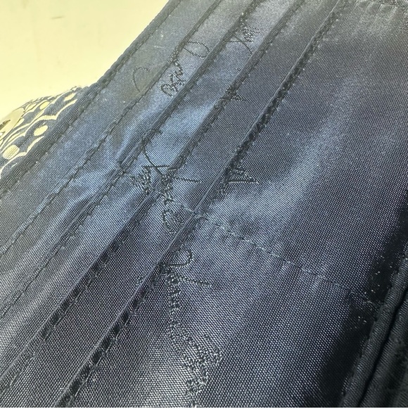 Vera Bradley Twirly Birds Navy Turn Lock Long Wallet Clutch Multi Compartment - Picture 9 of 11